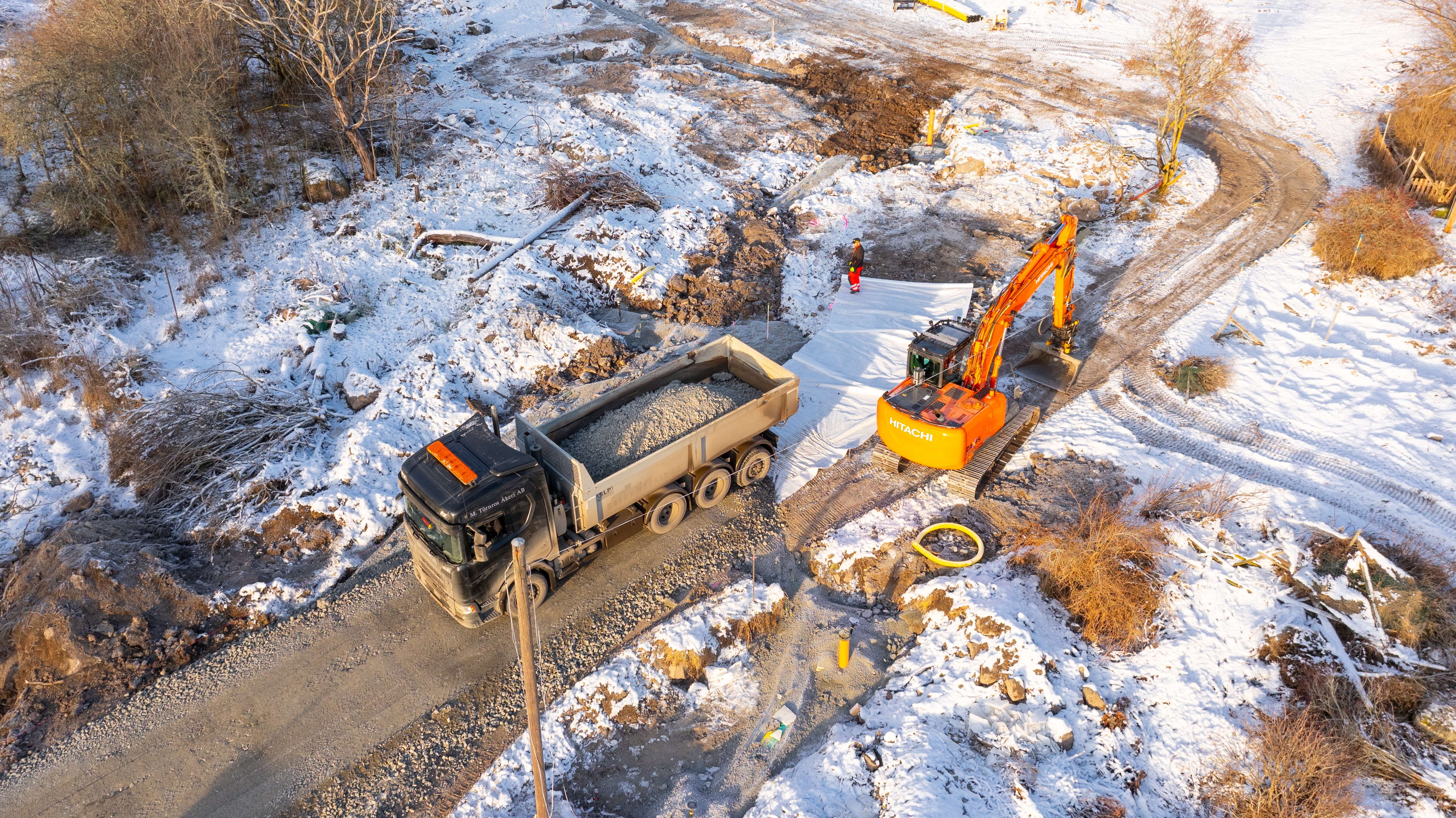Avloppsarbete på tomt — Elui installerar BDT-avlopp